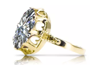 خاتم مجوهرات فينتاج زركونيا 14 كارت من الذهب الأصفر vrc134y